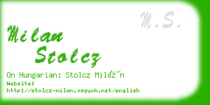 milan stolcz business card